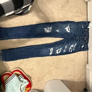 American Eagle Outfitters Ripped Blue Skinny Jeans